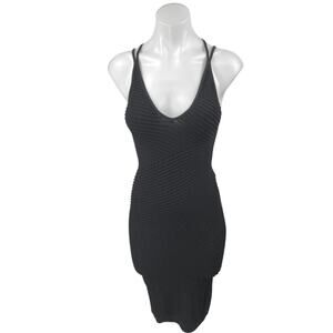 BCBGeneration Black Ribbed Knit Cutout Sleeveless Mini Bodycon Dress Size XS/S